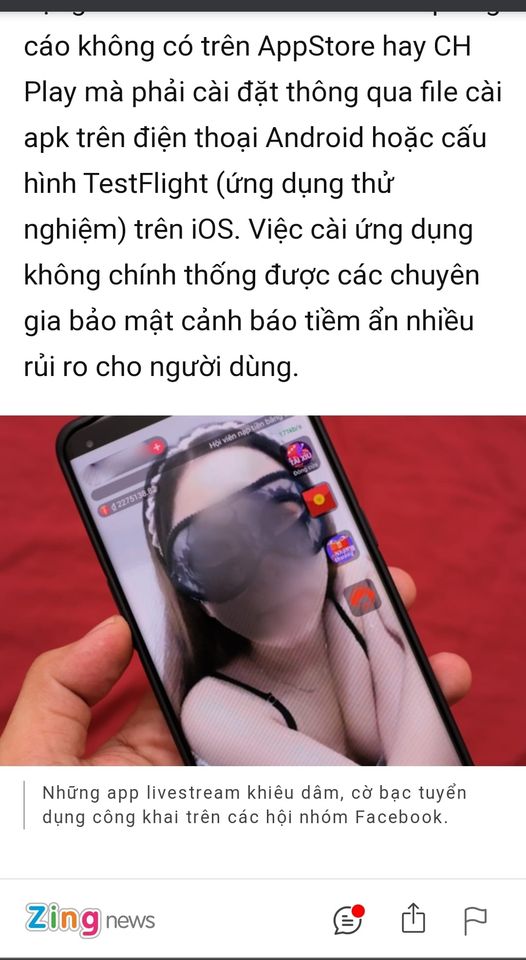 App khieu dam co bac tran lan tren Facebook Duong