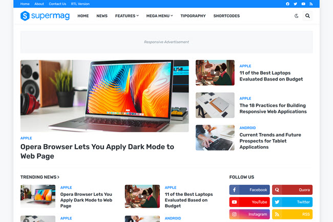 SuperMag Premium Blogger Template download For Free
