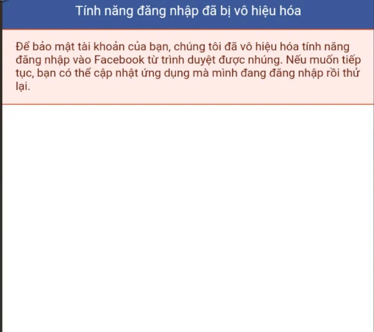 Sữa lỗi Facebook tính năng đăng nhập đã bị vô hiệu hóa FB