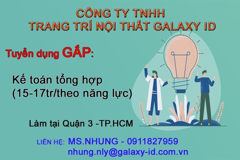 Công ty TNHH Trang trí nội thất Galaxy ID
Yêu cầu: Ít nhất 2 năm kinh nghiệm; Sử…