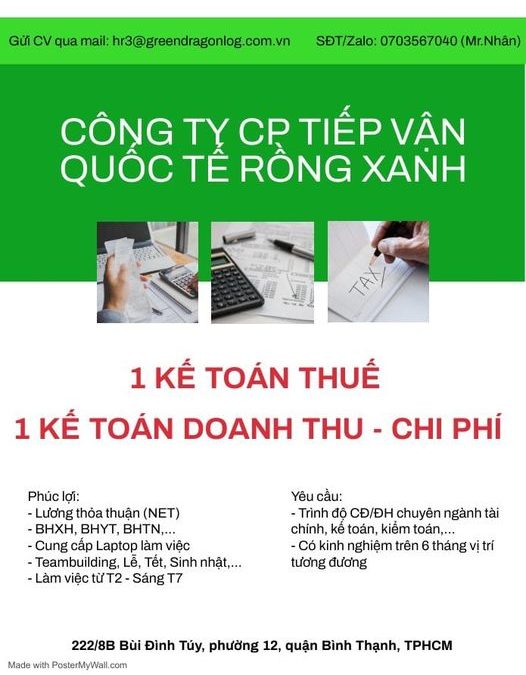 XIN PHÉP ADMIN CHO ĐĂNG BÀI Ạ!
CTY CP TIẾP VẬN QUỐC TẾ RỒNG XANH [BÌNH THẠNH, HC…