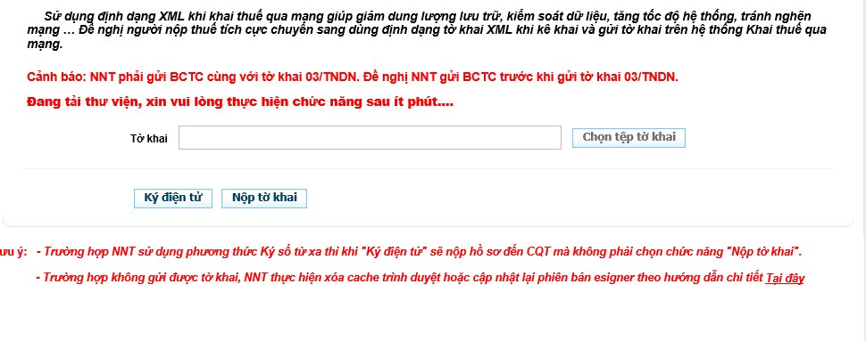 Cả nhà ơi, giúp em với. Em nộp tờ khai mà em tải hoài không được. Em có tải java…