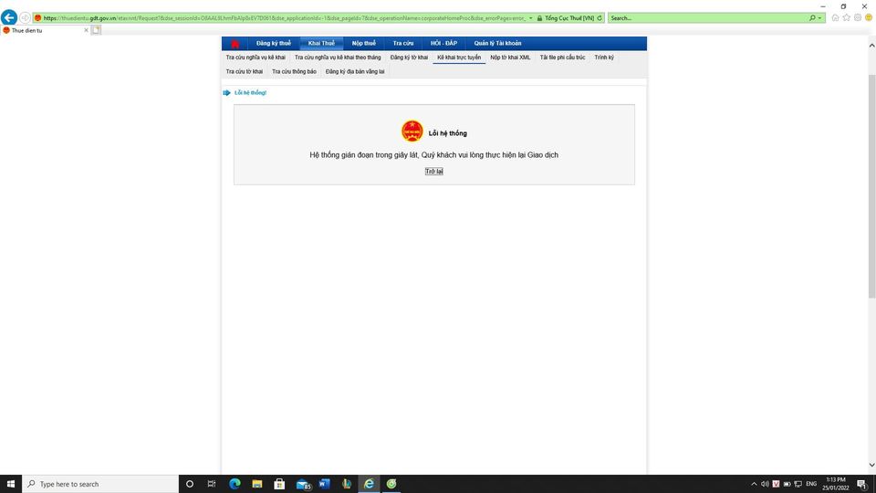 Có ai giống mình. Lập tờ khai, ấn ký nộp, chưa cả ký số mà đã thấy báo lỗi hệ th…