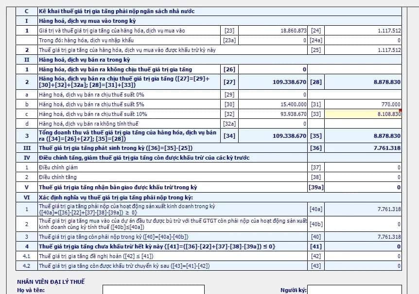 Mọi người cho e hỏi, BCT GTGT Quý 1/2022, mức thuế áp dụng 10% được giảm còn 8% …