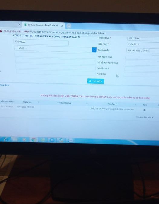 Em phát hành hóa đơn điện tử của viettel không ký được chữ ký số mà cứ bị báo lỗ…
